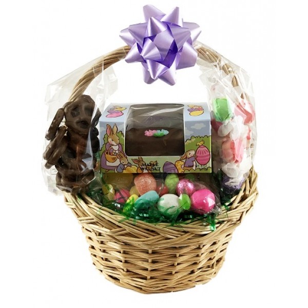 Wicker Basket with Filled Chocolate Egg - 3879 