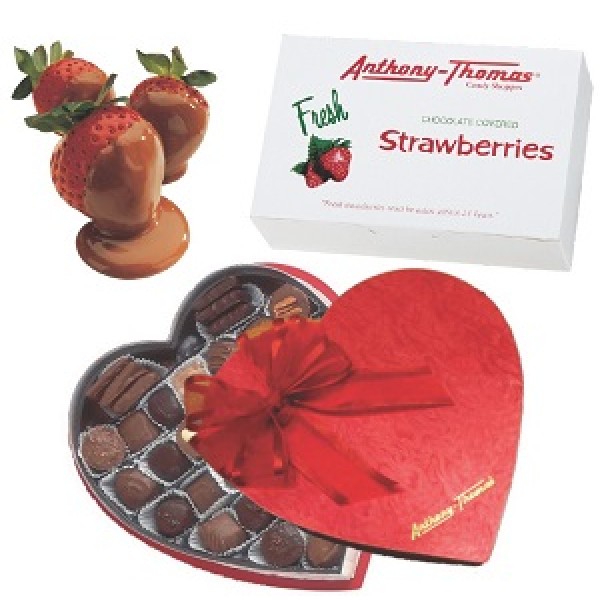Chocolate Strawberry & Heart Combo